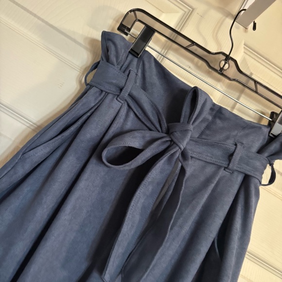 White House Black Market Faux UltraSuede Paperbag Waist Tapered Ankle Pant - Picture 3 of 14